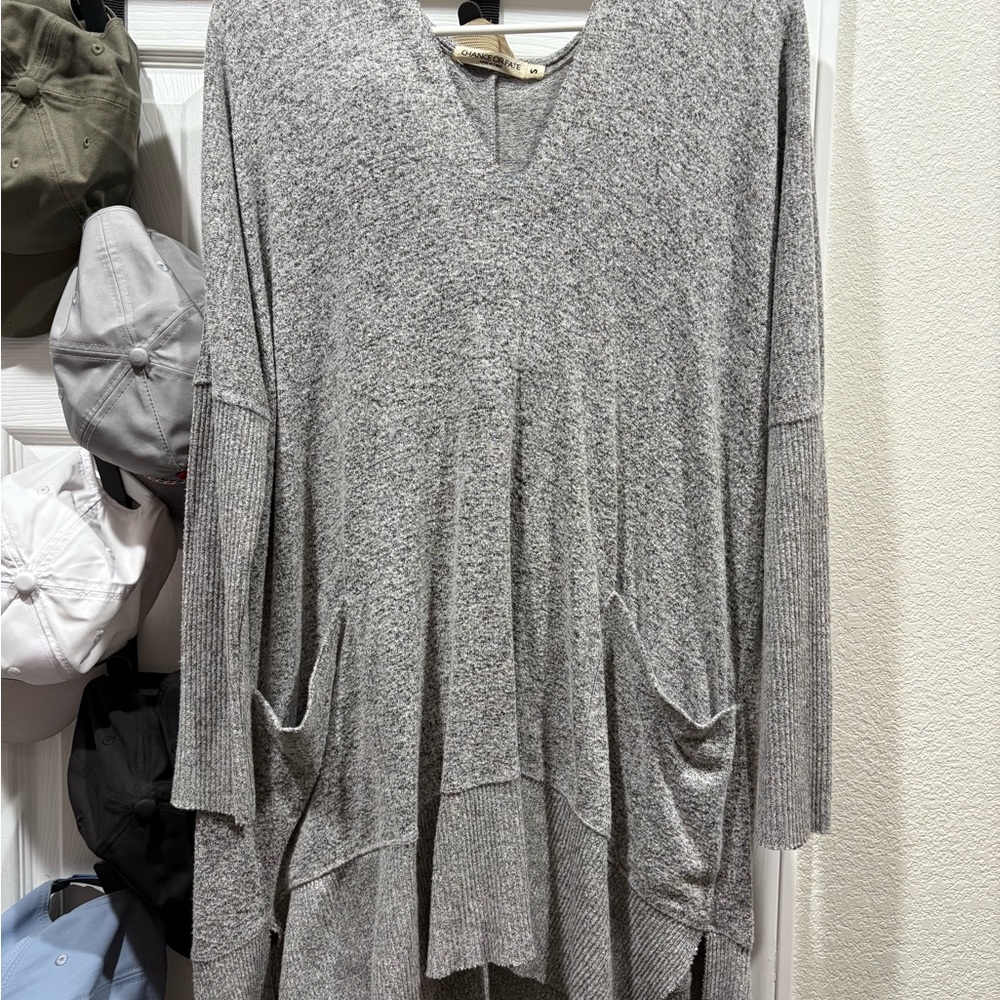 Chance or Fate Heather Gray V-Neck Tunic
